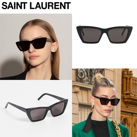 Saint Laurent Eyewear SL 276 Narrow Black Cat-Eye Sunglasses 420$